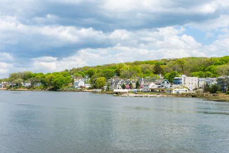 Houses in Quinnipiac River Park in New Haven Connecticutの写真素材