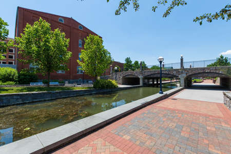 Scenic Area in Carrol Creek Promenade in Frederick, Marylandの写真素材