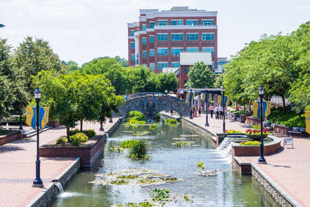 Scenic Area in Carrol Creek Promenade in  Frederick, Marylandの写真素材