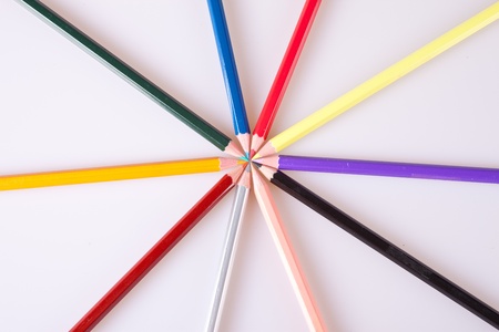 Pencils in different colorsの写真素材