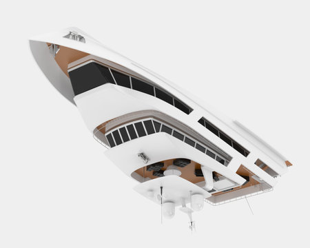 Luxury yacht isolated on background. 3d rendering - illustrationの写真素材