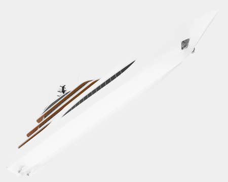 Mega yacht isolated on background. 3d rendering - illustrationの写真素材
