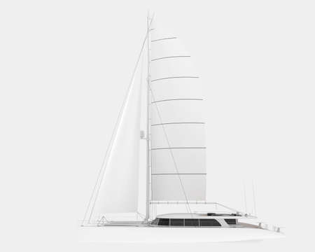 Sail boat isolated on background. 3d rendering - illustrationの写真素材