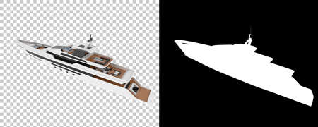 Mega yacht isolated on background. 3d rendering - illustrationの写真素材