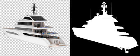 Mega yacht isolated on background. 3d rendering - illustrationの写真素材