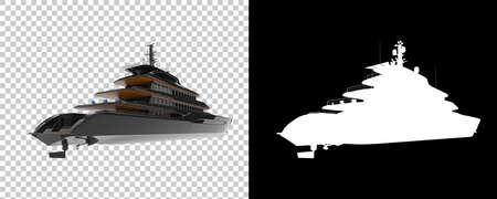 Mega yacht isolated on background. 3d rendering - illustrationの写真素材