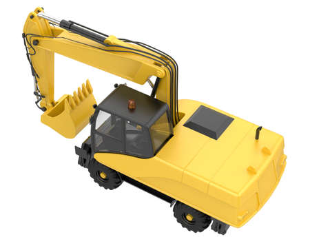 Excavator isolated on background. 3d rendering - illustration