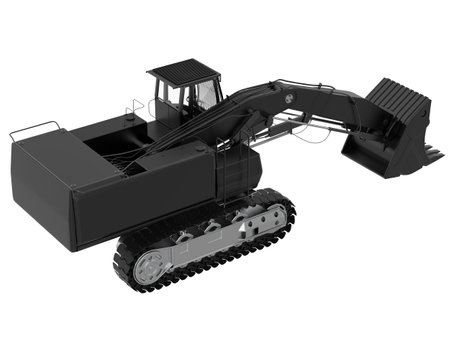 Excavator isolated on background. 3d rendering - illustration
