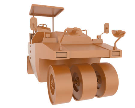 Compactor isolated on background. 3d rendering - illustration