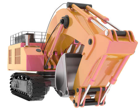 Excavator isolated on background. 3d rendering - illustrationの写真素材