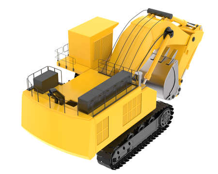 Excavator isolated on background. 3d rendering - illustration