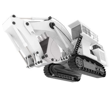 Excavator isolated on background. 3d rendering - illustration