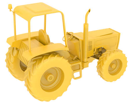 Tractor isolated on background. 3d rendering - illustration