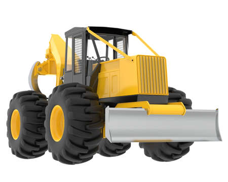 Excavator isolated on background. 3d rendering - illustration