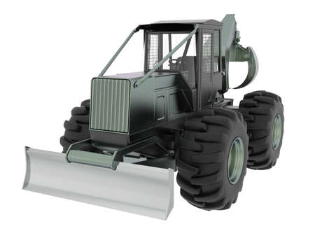 Skidder isolated on background. 3d rendering - illustrationの写真素材
