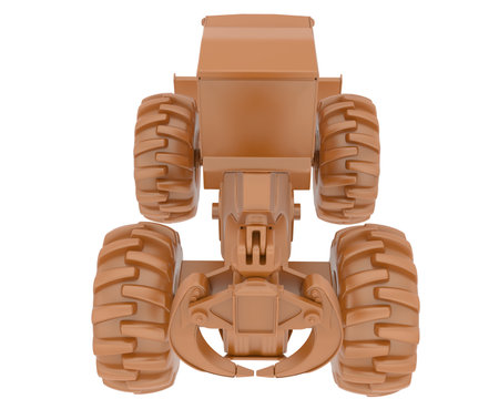 Skidder isolated on background. 3d rendering - illustrationの写真素材