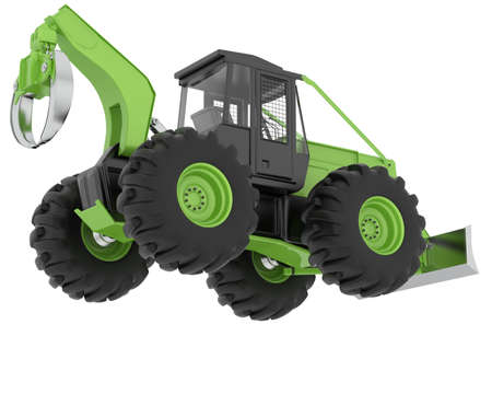 Skidder isolated on background. 3d rendering - illustrationの写真素材