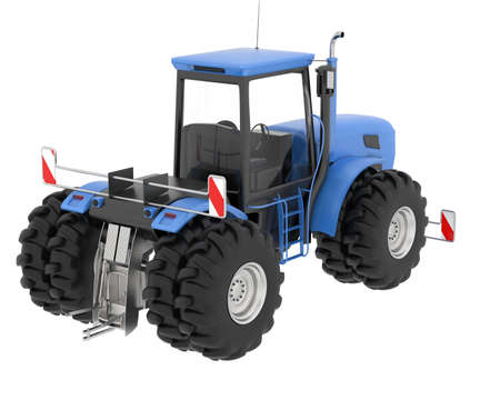 Large tractor isolated on background. 3d rendering - illustration