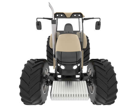Large tractor isolated on background. 3d rendering - illustration
