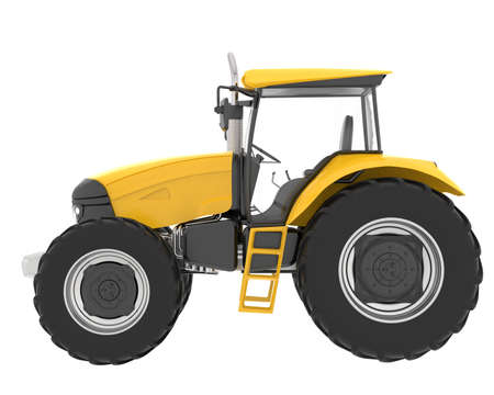 Large tractor isolated on background. 3d rendering - illustrationの写真素材