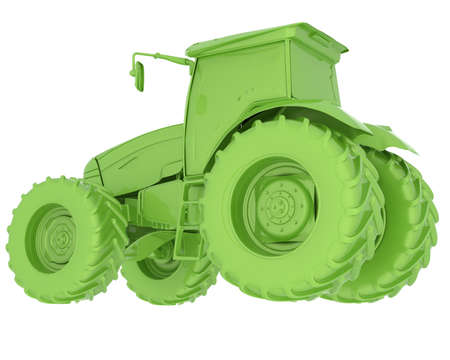 Large tractor isolated on background. 3d rendering - illustrationの写真素材