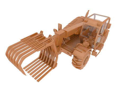 Forest machine isolated on background. 3d rendering - illustration