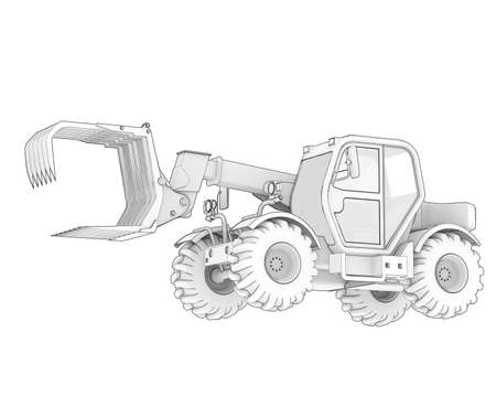 Forest machine isolated on background. 3d rendering - illustration