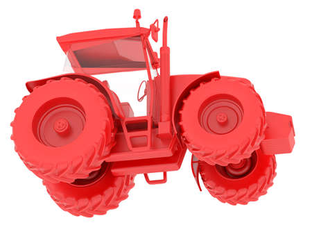 Big tractor isolated on background. 3d rendering - illustrationの写真素材