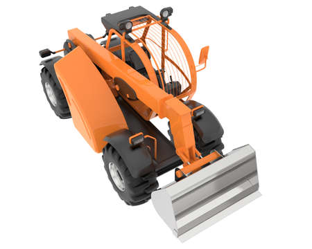 Versatile excavator isolated on background. 3d rendering - illustration