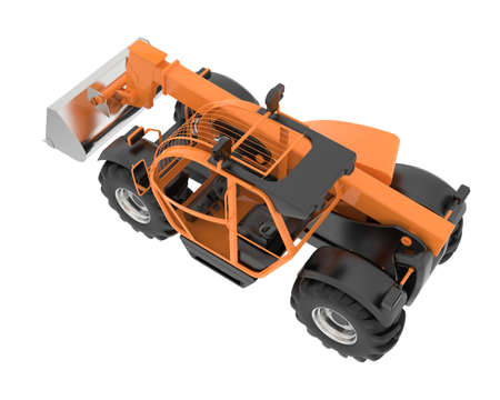 Versatile excavator isolated on background. 3d rendering - illustration