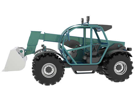 Versatile excavator isolated on background. 3d rendering - illustration