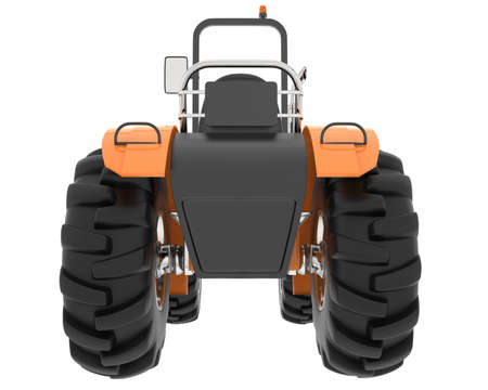Small tractor isolated on background. 3d rendering - illustrationの写真素材
