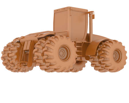 Large tractor isolated on background. 3d rendering - illustrationの写真素材