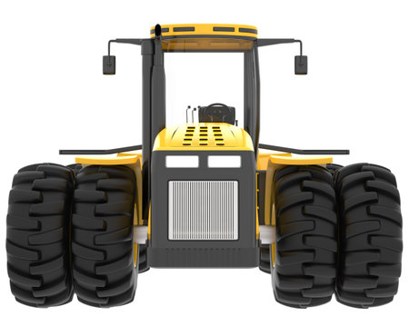 Large tractor isolated on background. 3d rendering - illustrationの写真素材