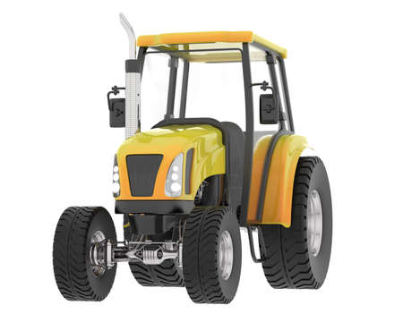 Medium farming tractor isolated on background. 3d rendering - illustrationの写真素材
