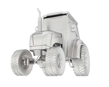 Medium farming tractor isolated on background. 3d rendering - illustrationの写真素材