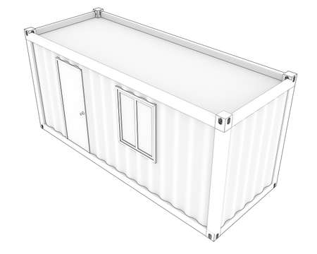 Container isolated on background. 3d rendering - illustration