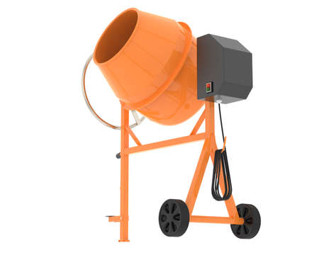 Concrete mixer isolated on background. 3d rendering - illustrationの写真素材