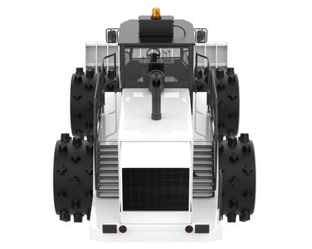 Bulldozer isolated on background. 3d rendering - illustration