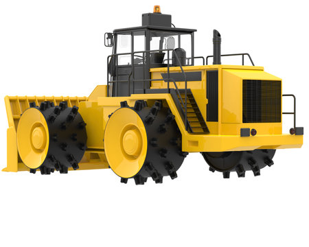 Bulldozer isolated on background. 3d rendering - illustration