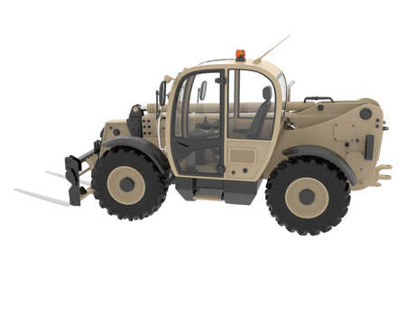 Telehandler isolated on background. 3d rendering - illustration