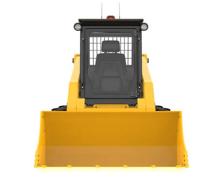 Skid steer loader isolated on background. 3d rendering - illustration