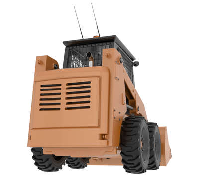 Skid steer loader isolated on background. 3d rendering - illustration