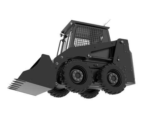 Skid steer loader isolated on background. 3d rendering - illustrationの写真素材