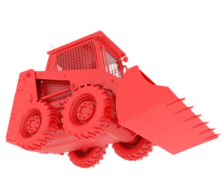 Skid steer loader isolated on background. 3d rendering - illustrationの写真素材