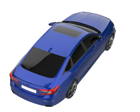 Car isolated on background. 3d rendering - illustration