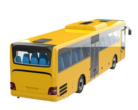 City bus isolated on background. 3d rendering - illustrationの写真素材