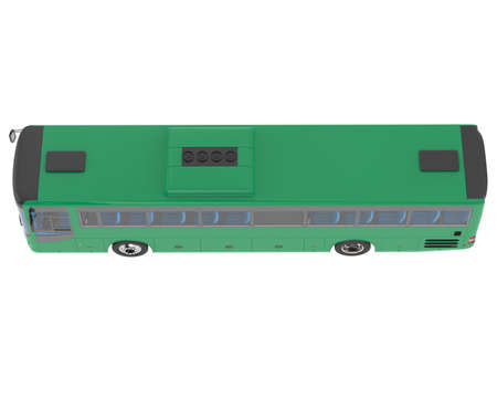 City bus isolated on background. 3d rendering - illustration