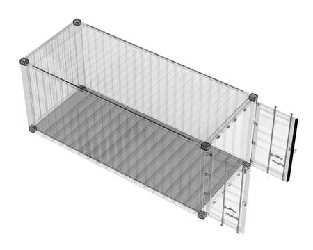 Open container isolated on white background. 3d rendering - illustration
