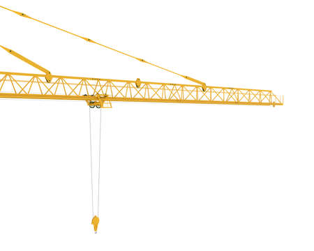 Construction crane isolated on white background. 3d rendering - illustrationの写真素材